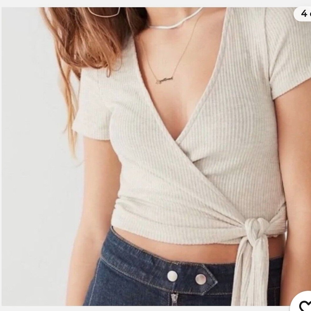 Project Social x Urban Outfitters Size small Wrap Micro Ribbed Crop Top